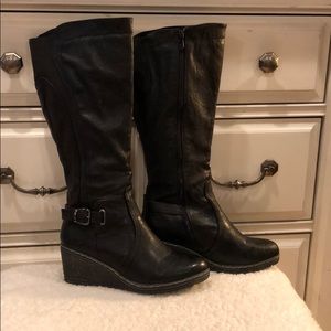 Patrizia by Spring Step Tall Black Wedge Boot US 9